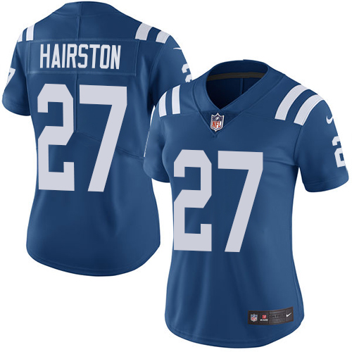 Indianapolis Colts #27 Limited Nate Hairston Royal Blue Nike NFL Home Women Vapor Untouchable jerseys